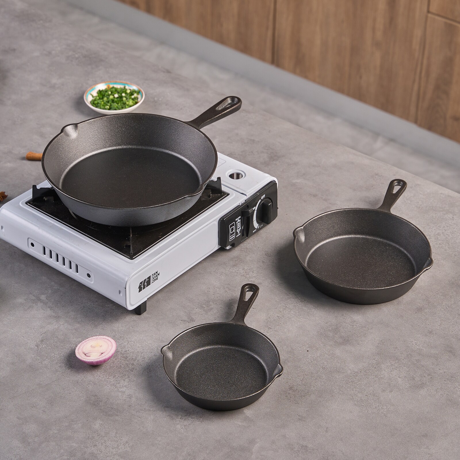 WANGYUANJI Cast Iron Grill Pan, 7.9"Uncoated Skillet With Handle, Multifunctional For Home Use, Outdoor Camping Grill, Steak, Omelette_voghion.com